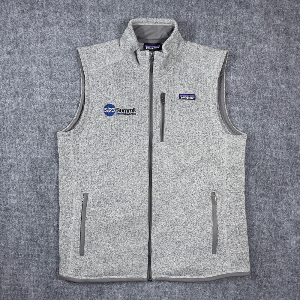 Patagonia Better Sweater Vest Mens Large Grey Full Zip Fleece 25882 Logo